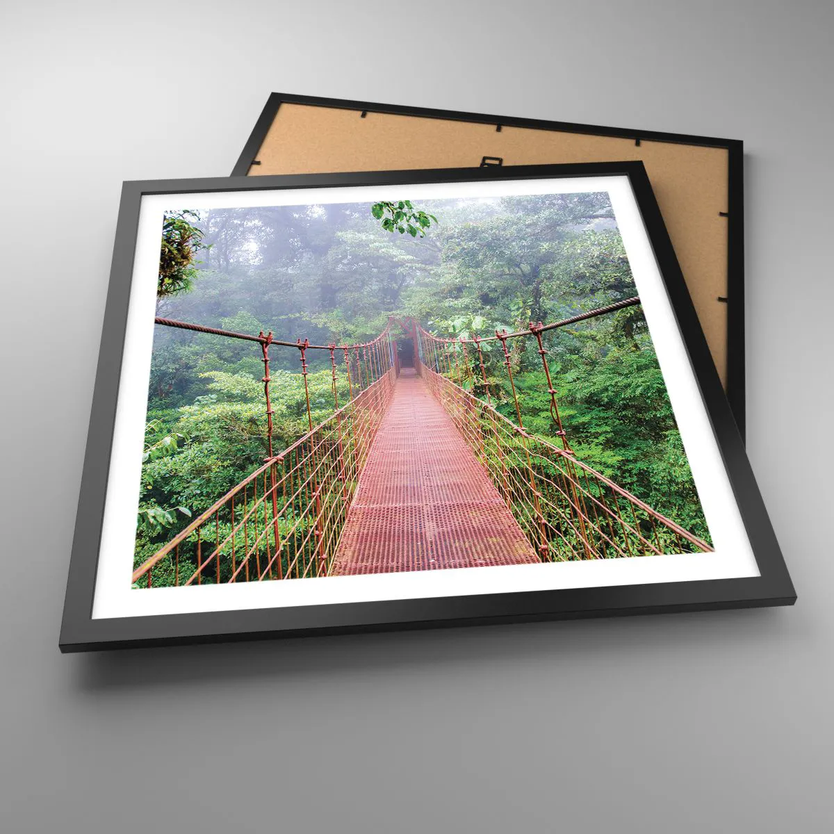 Affiche dans un cadre noir - Poster - Suspendu sur les couronnes - 50x50 cm