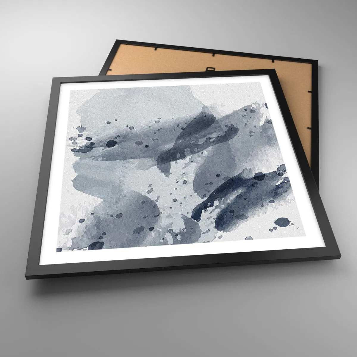 Poster in cornice nera - Studio della natura dell'acqua - 50x50 cm