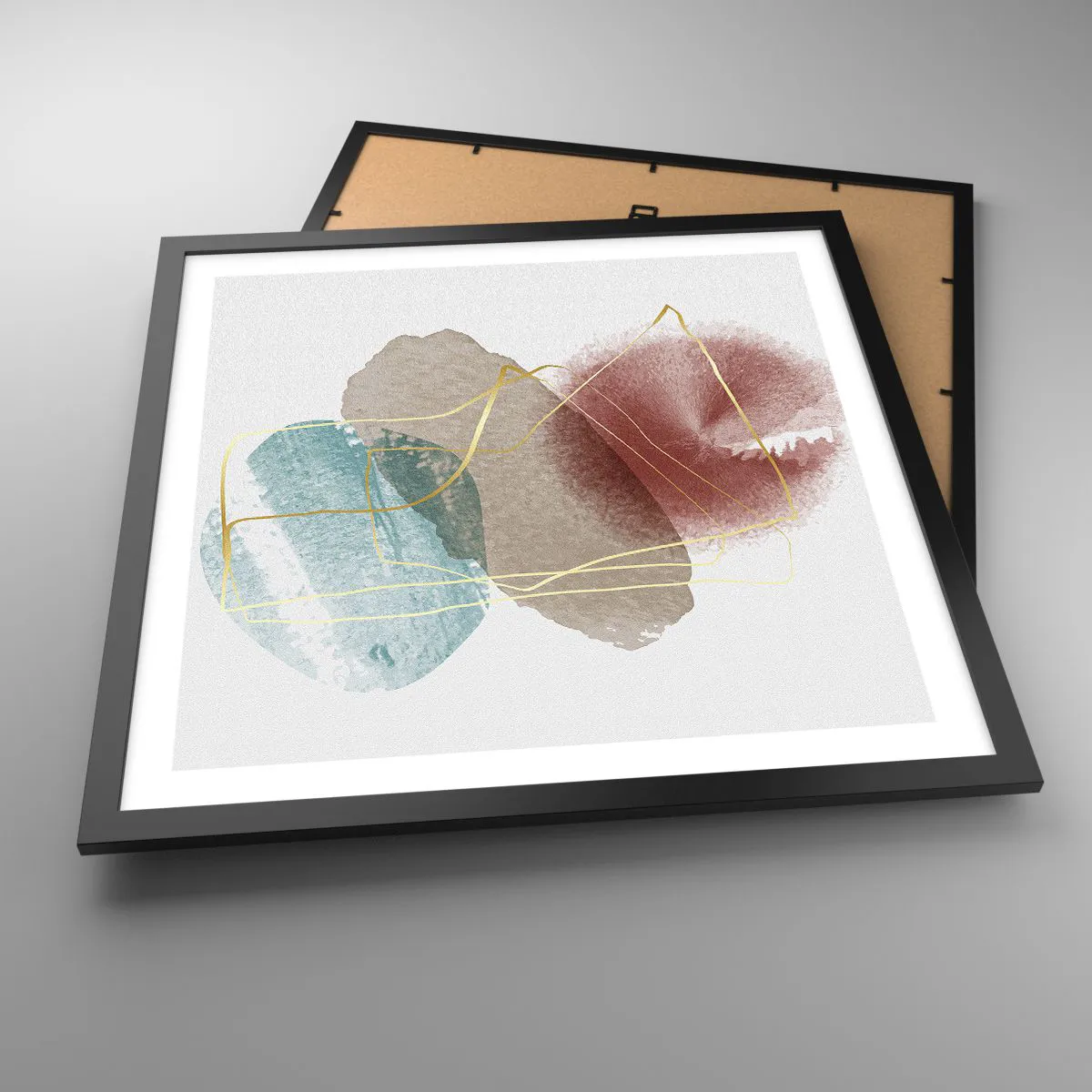 Poster in einem schwarzem Rahmen - Korallen des Weltraums - 50x50 cm