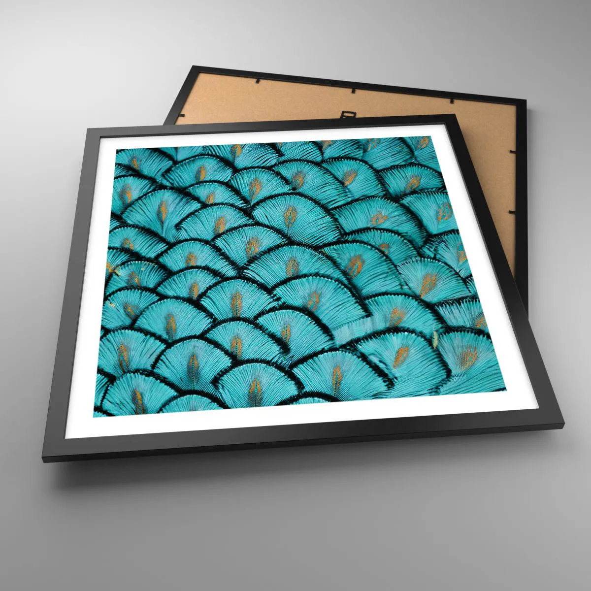 Plakát v černém rámu - Velká slavnost peří - 50x50 cm