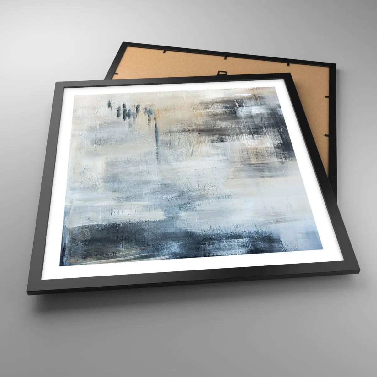 Plagát v čiernom ráme - Za závojom modrej - 50x50 cm