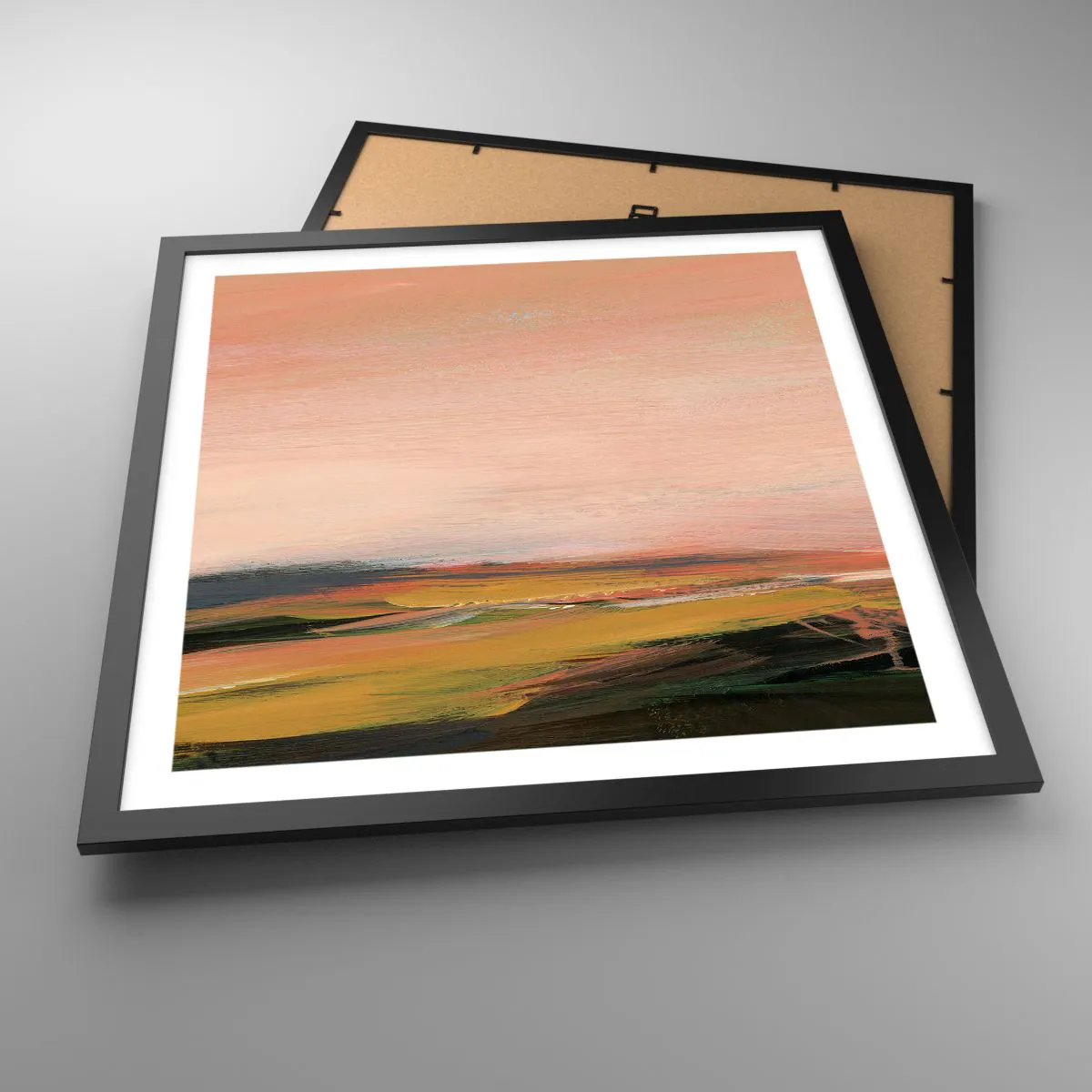 Plakat i sort ramme - I lyserøde toner - 50x50 cm