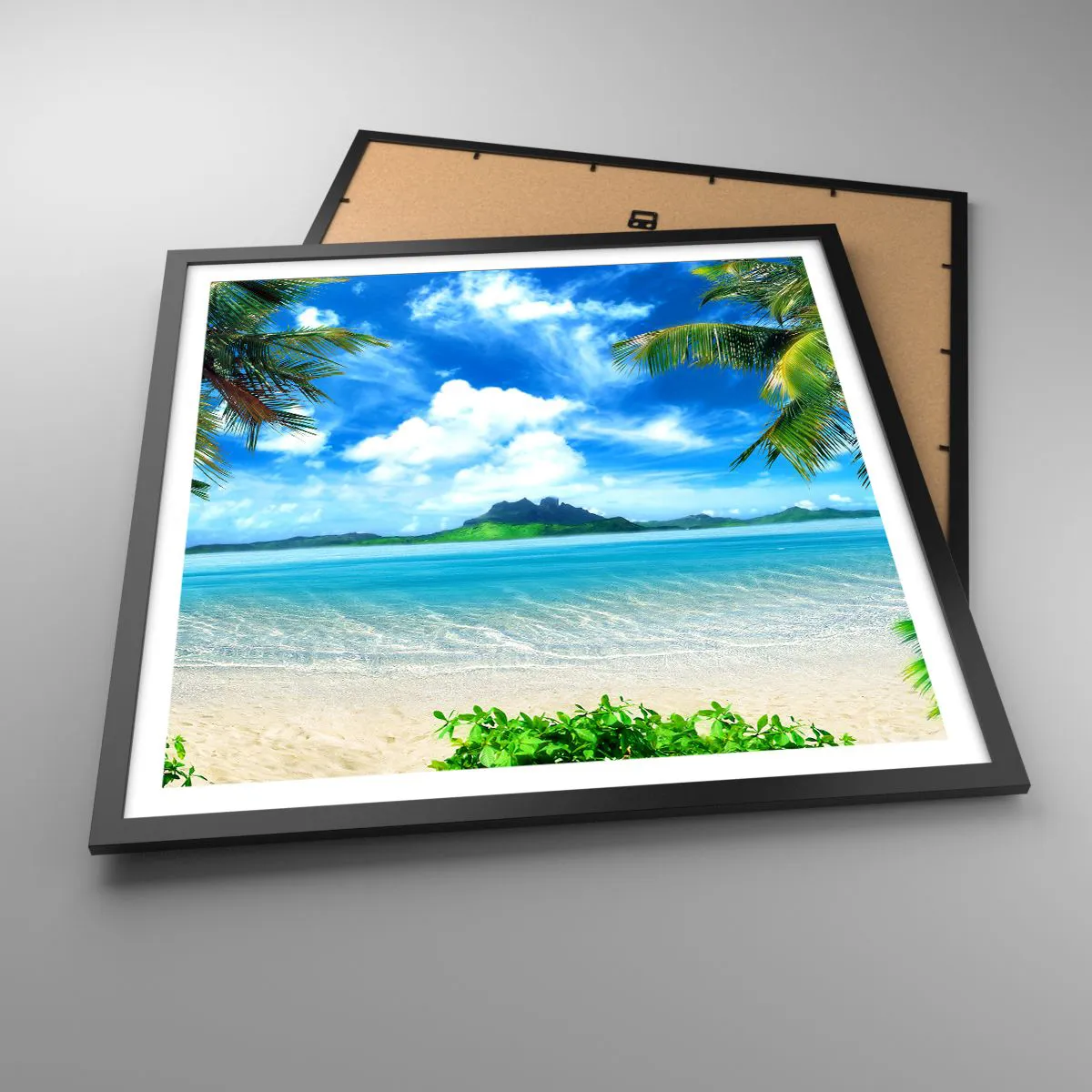 Plakat w czarnej ramie - Lazur tropików - 60x60 cm