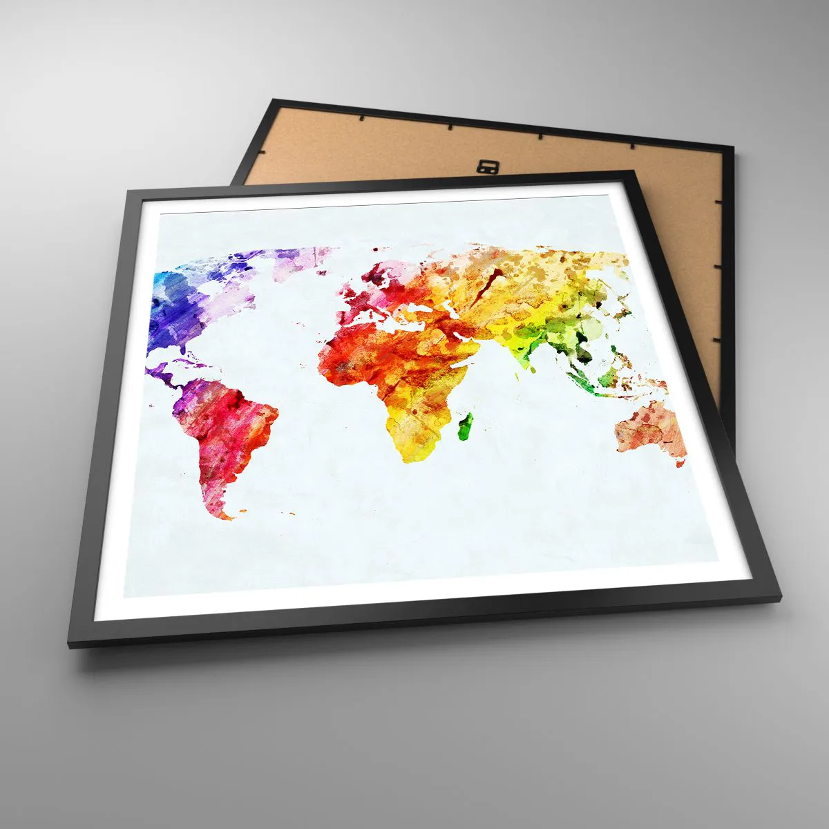 Poster in cornice nera - Tutti i colori del mondo - 60x60 cm