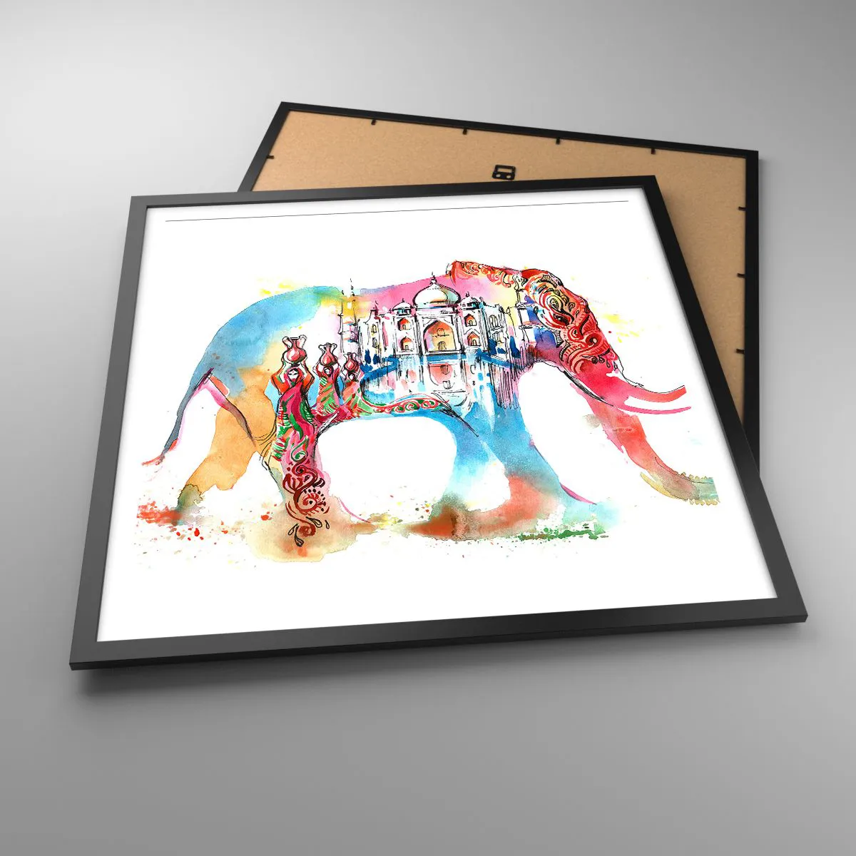 Affiche dans un cadre noir - Poster - Inde - l'aura de l'amour - 60x60 cm