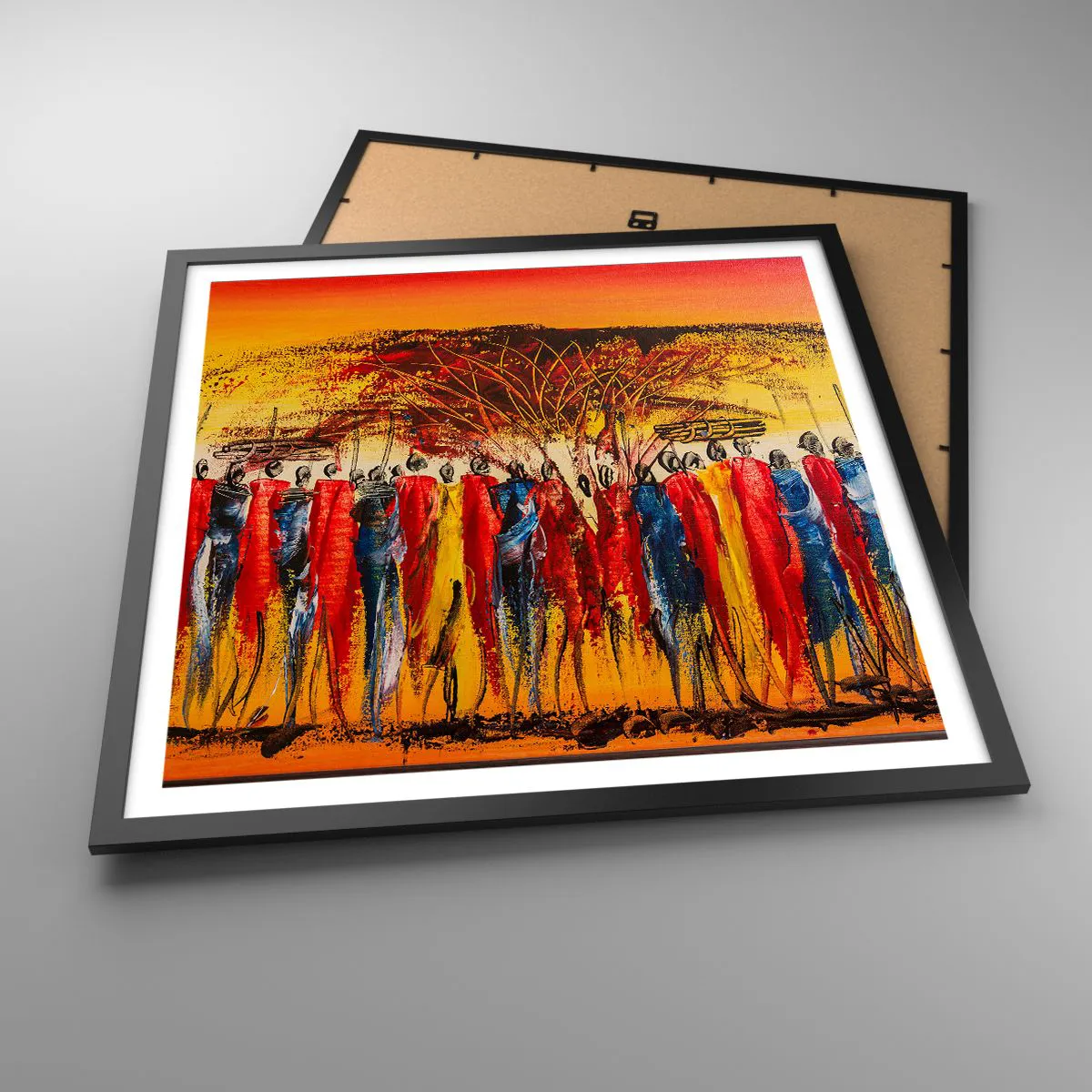 Poszter fehér keretben - Oda, oda, oda oda mennek - 60x60 cm