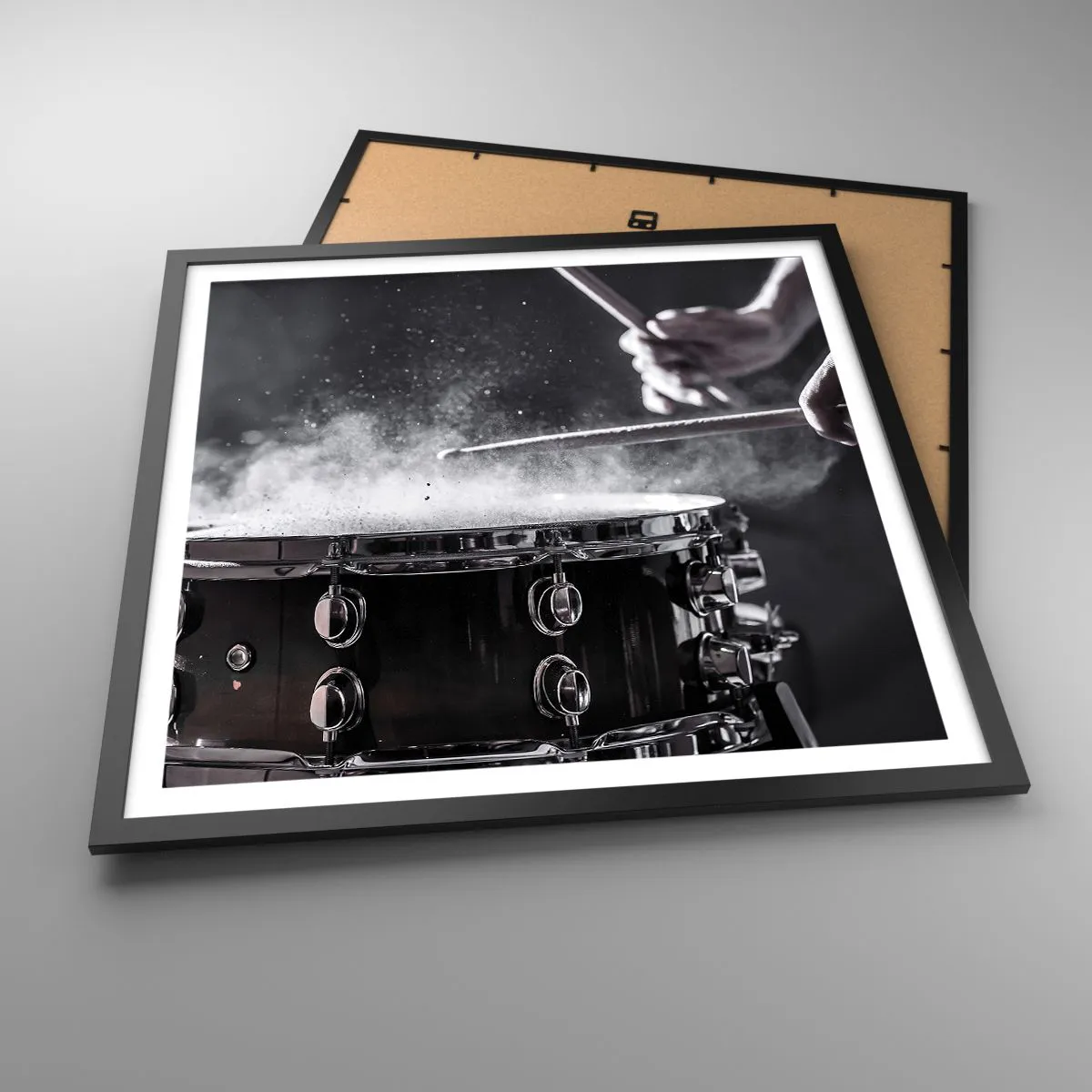 Plakat i sort ramme - Musikkens puls - 60x60 cm