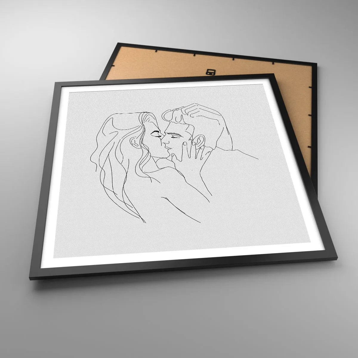 Plakat i sort ramme - I samme linje - 60x60 cm