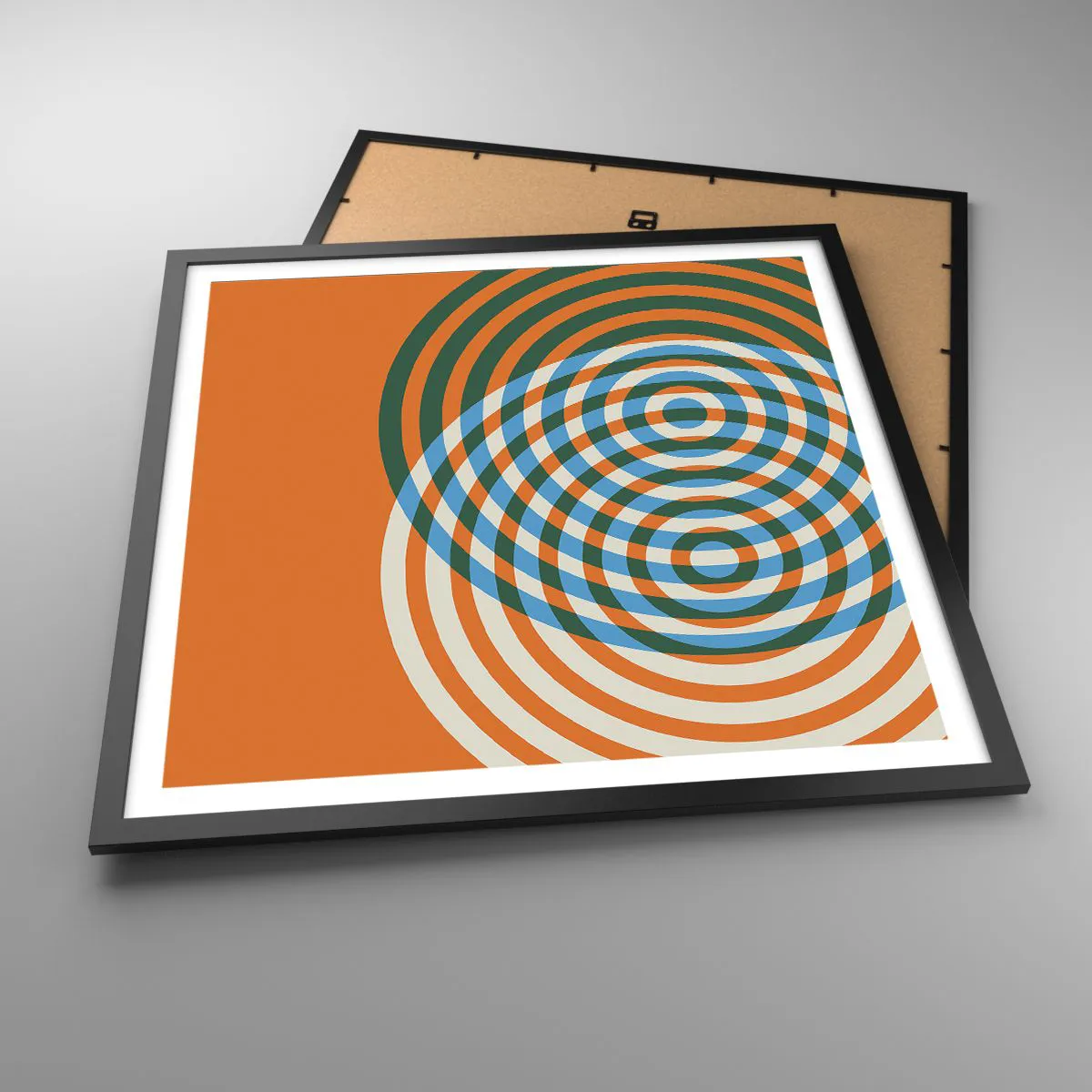 Affiche dans un cadre noir - Poster - Variation circulaire abstraite - 60x60 cm