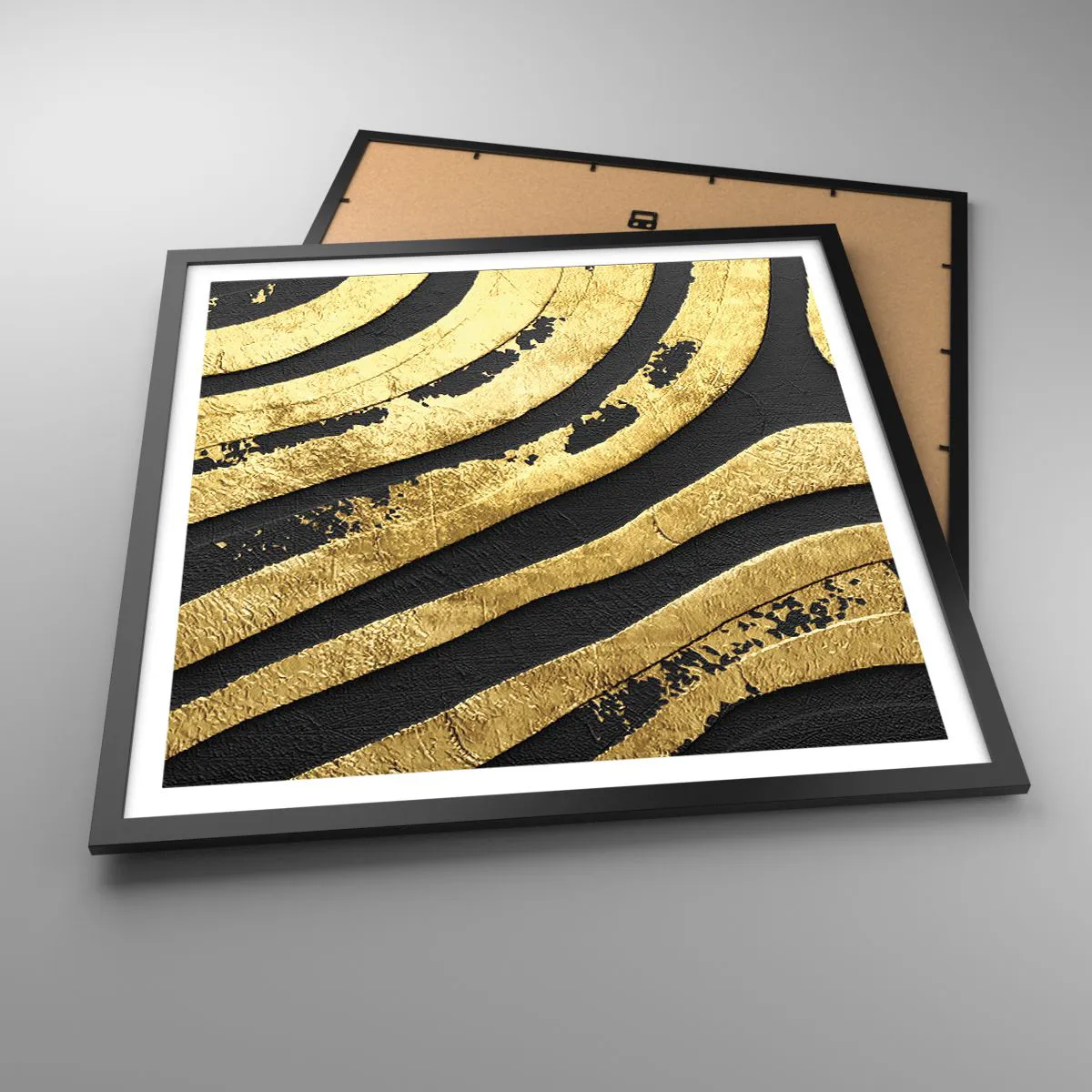 Póster en marco negro - Todo fluye - 60x60 cm