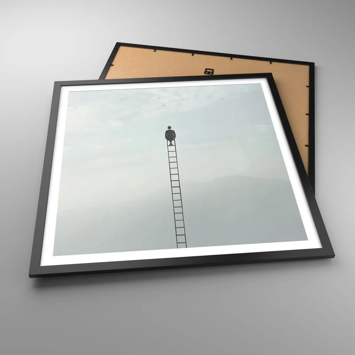 Affiche dans un cadre noir - Poster - Se soulever au-dessus - 60x60 cm