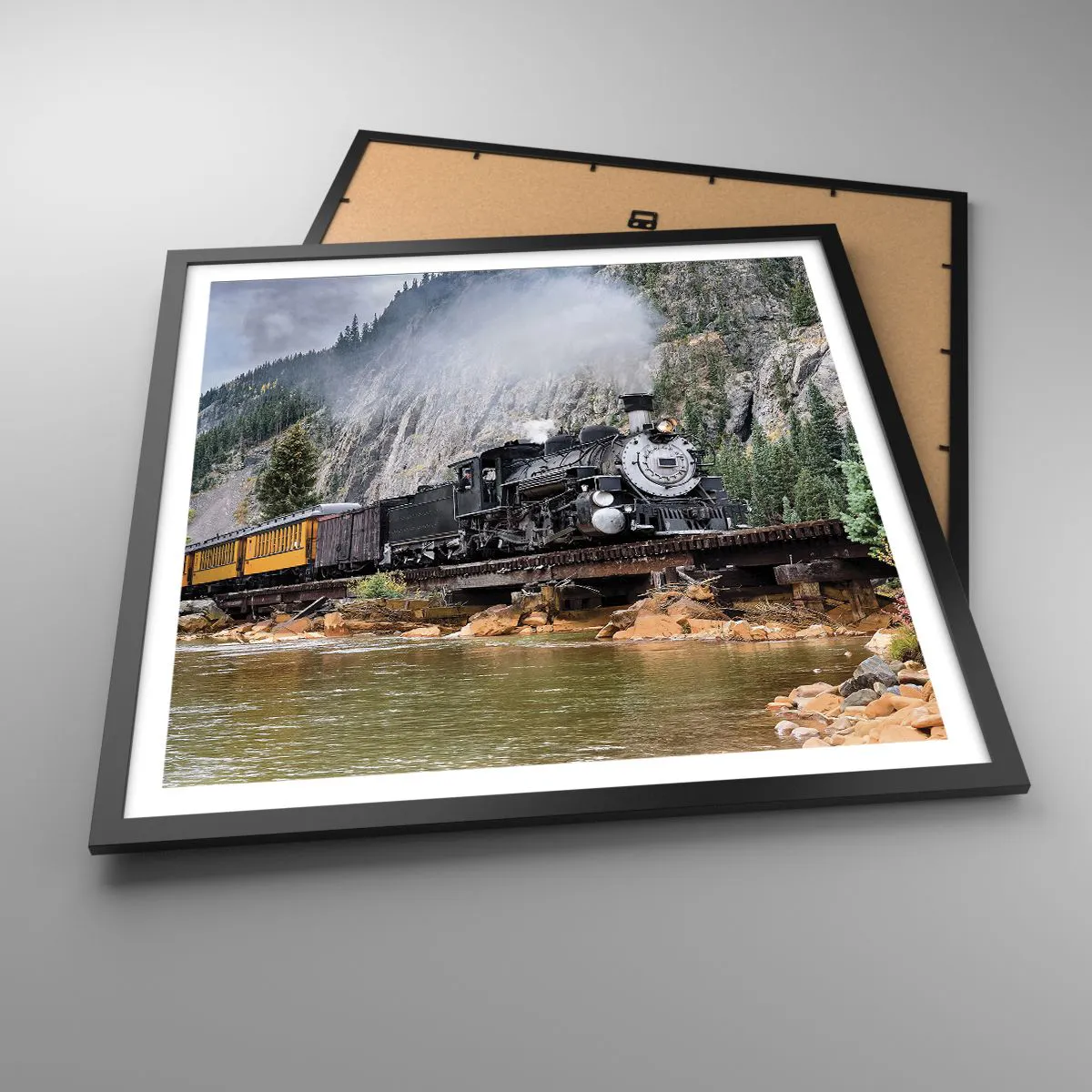 Poszter fehér keretben - Hova? Hova? - 60x60 cm