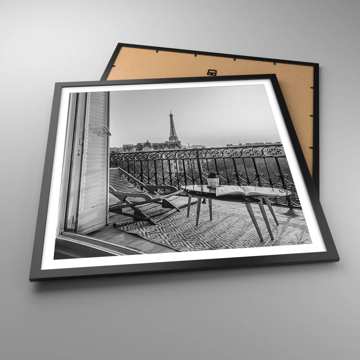 Affiche dans un cadre noir - Poster - Après-midi parisien - 60x60 cm