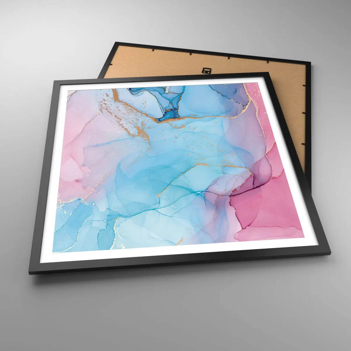 Plakat i sort ramme - Møde og gennemtrængning - 60x60 cm