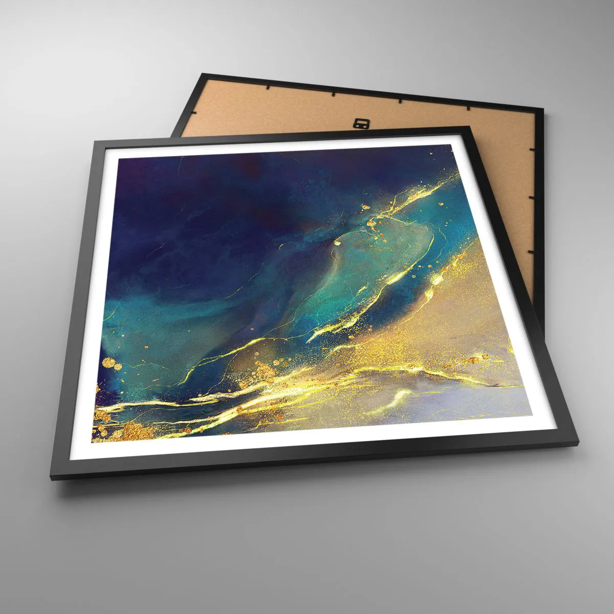 Plakat i sort ramme - Gylden marsk - 60x60 cm