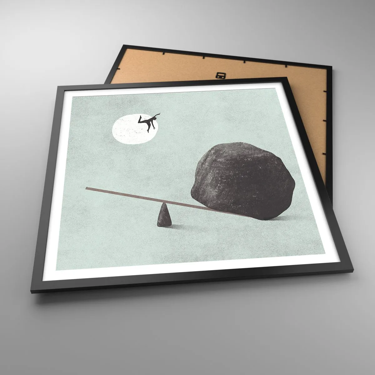 Plakat i sort ramme - En drøm går i opfyldelse - 60x60 cm