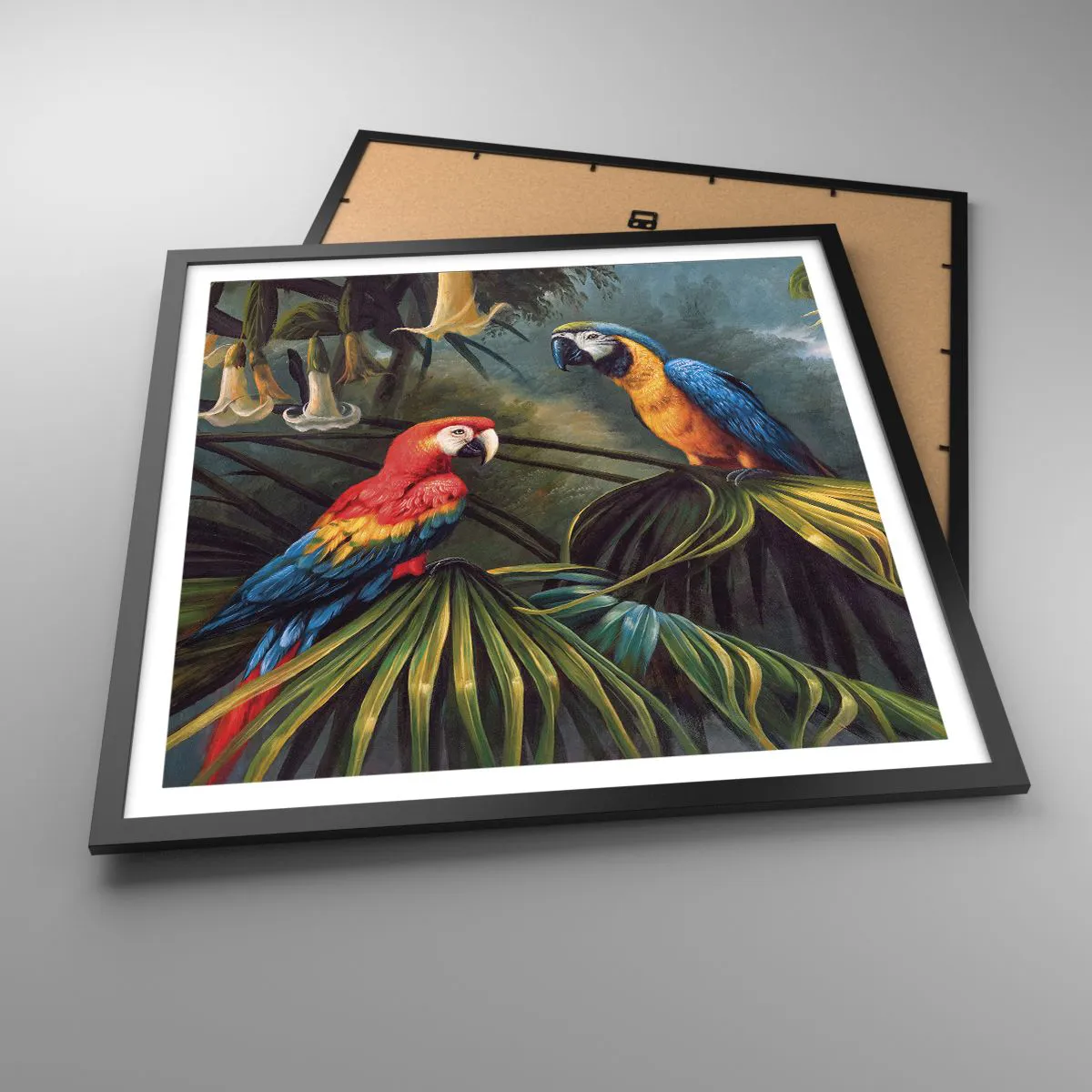 Plakat i sort ramme - Romantik i troperne - 60x60 cm