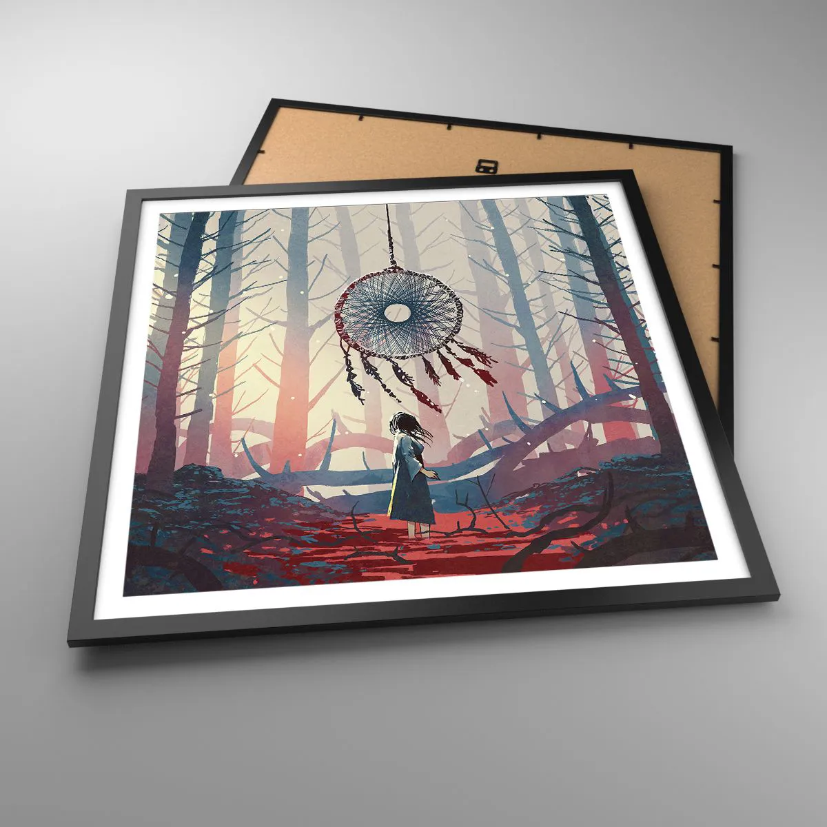 Plagát v čiernom ráme - Tajný rituál šťastia - 60x60 cm