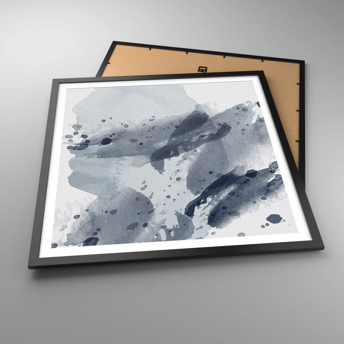 Plakat i sort ramme - En undersøgelse af vandets natur - 60x60 cm