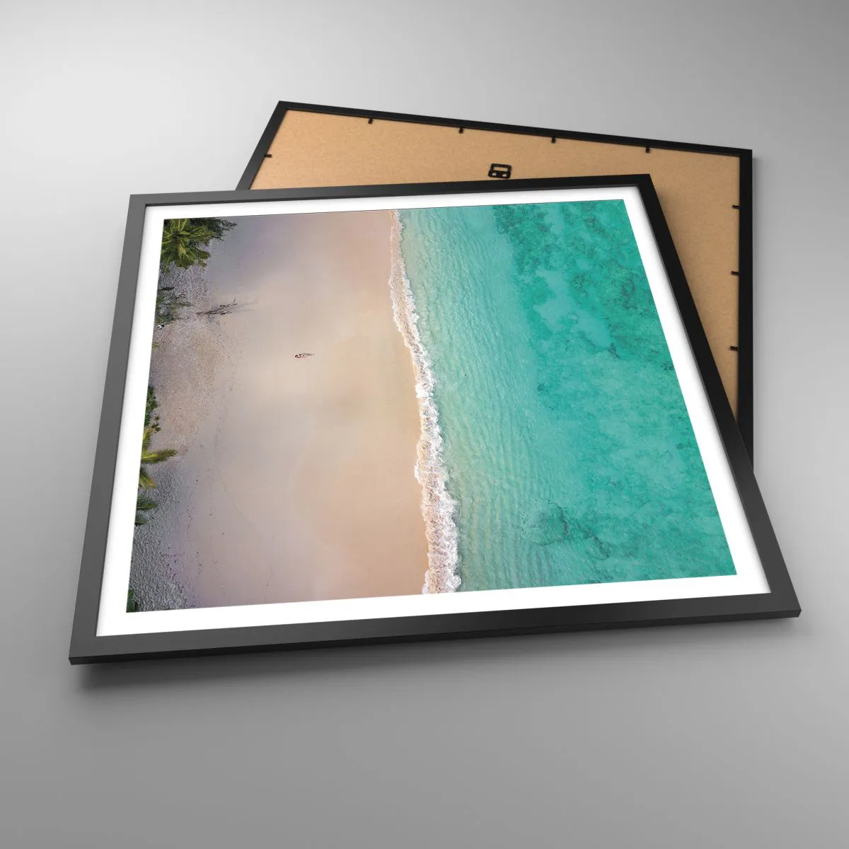 Plakát v černém rámu - Rajská pláž - 60x60 cm