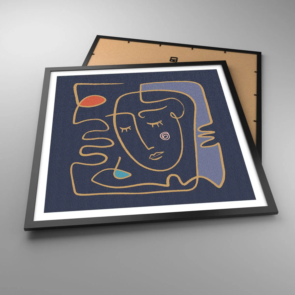 Poster in einem schwarzem Rahmen - In Gedanken - 60x60 cm