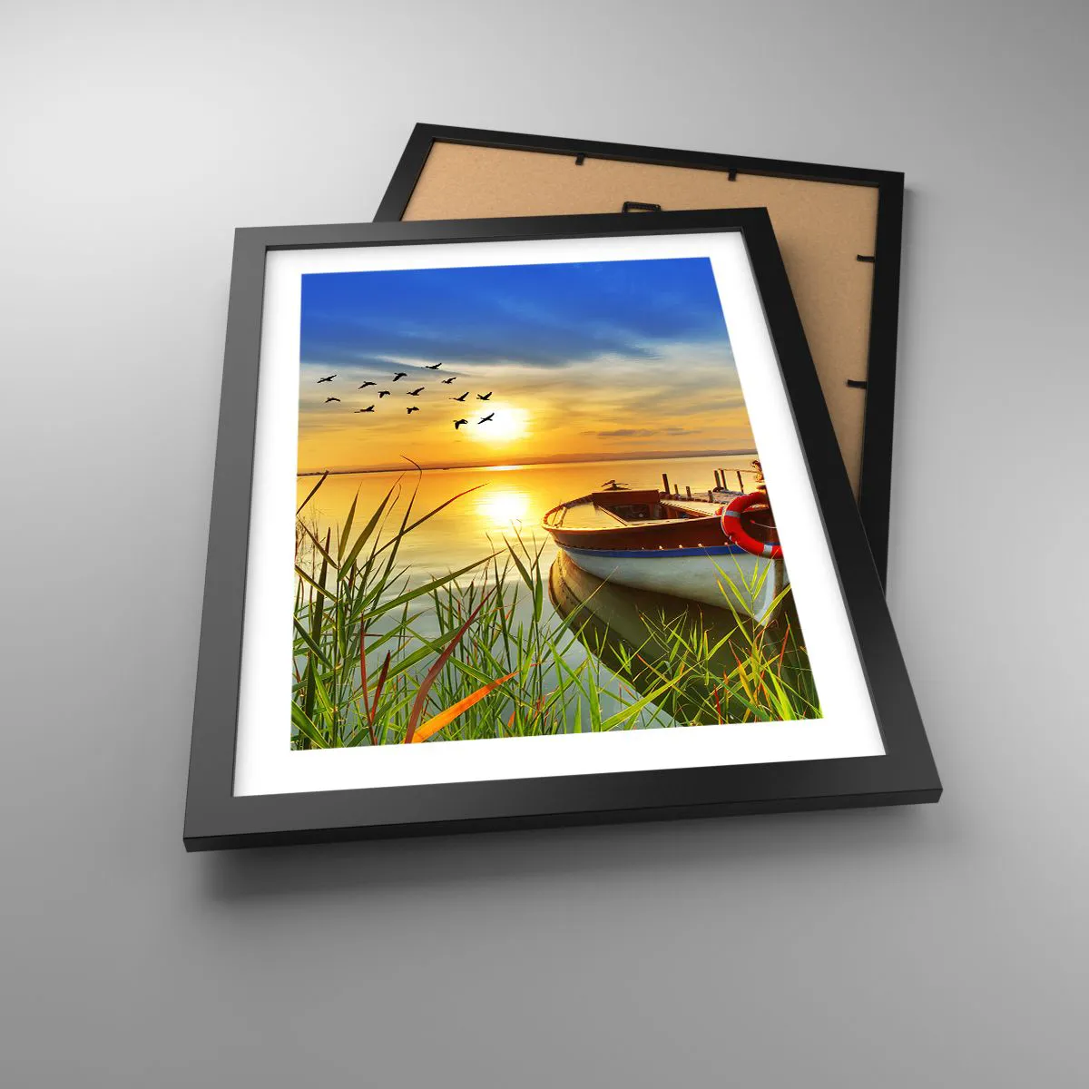 Poster in cornice nera - I cormorano volano già via - 30x40 cm