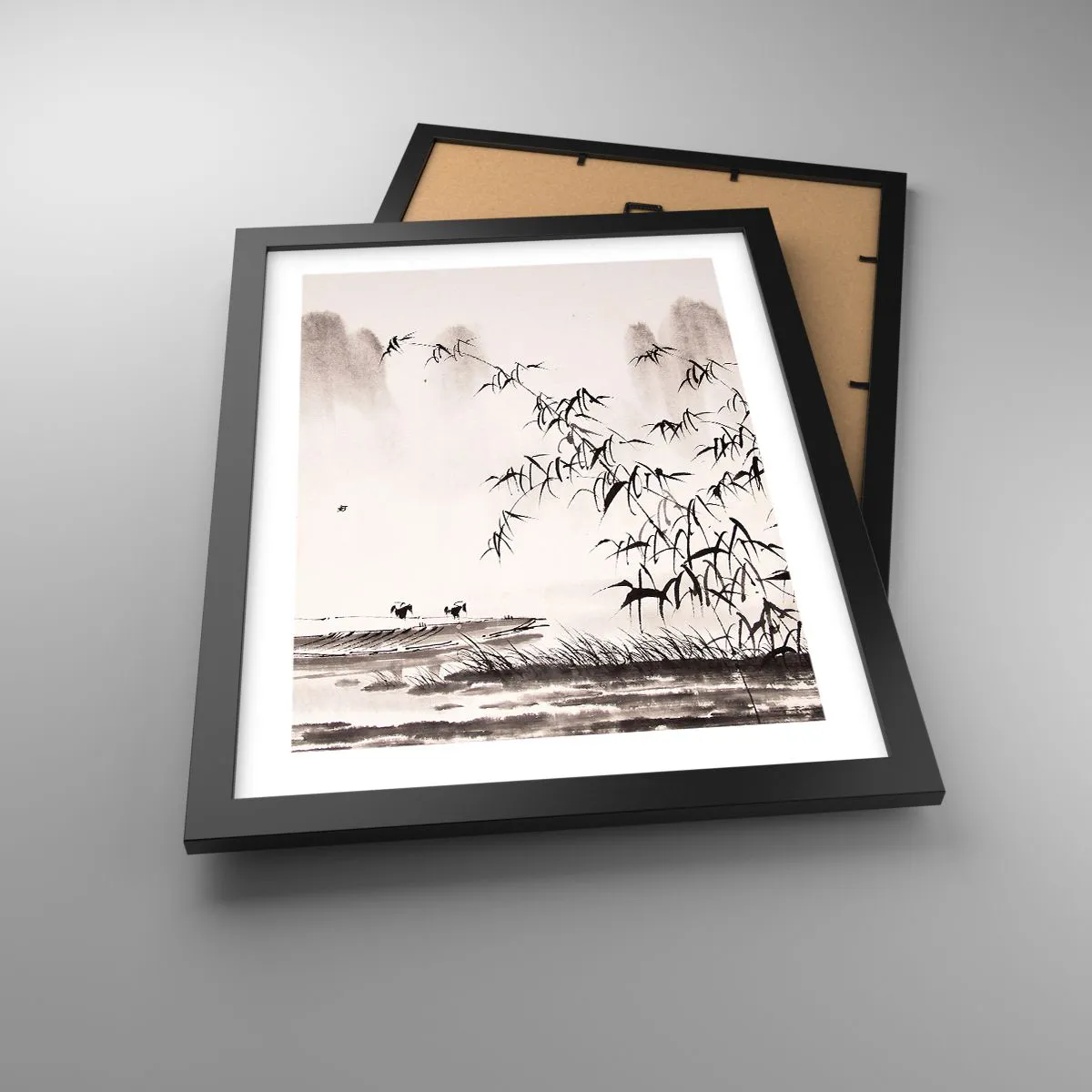 Poster in cornice nera - Il silenzio dei campi di riso - 30x40 cm