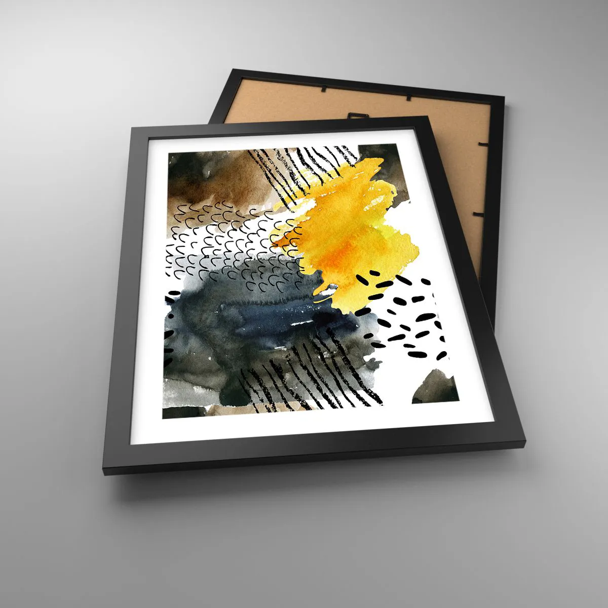 Plakat i sort ramme - Et møde mellem elementerne - 30x40 cm