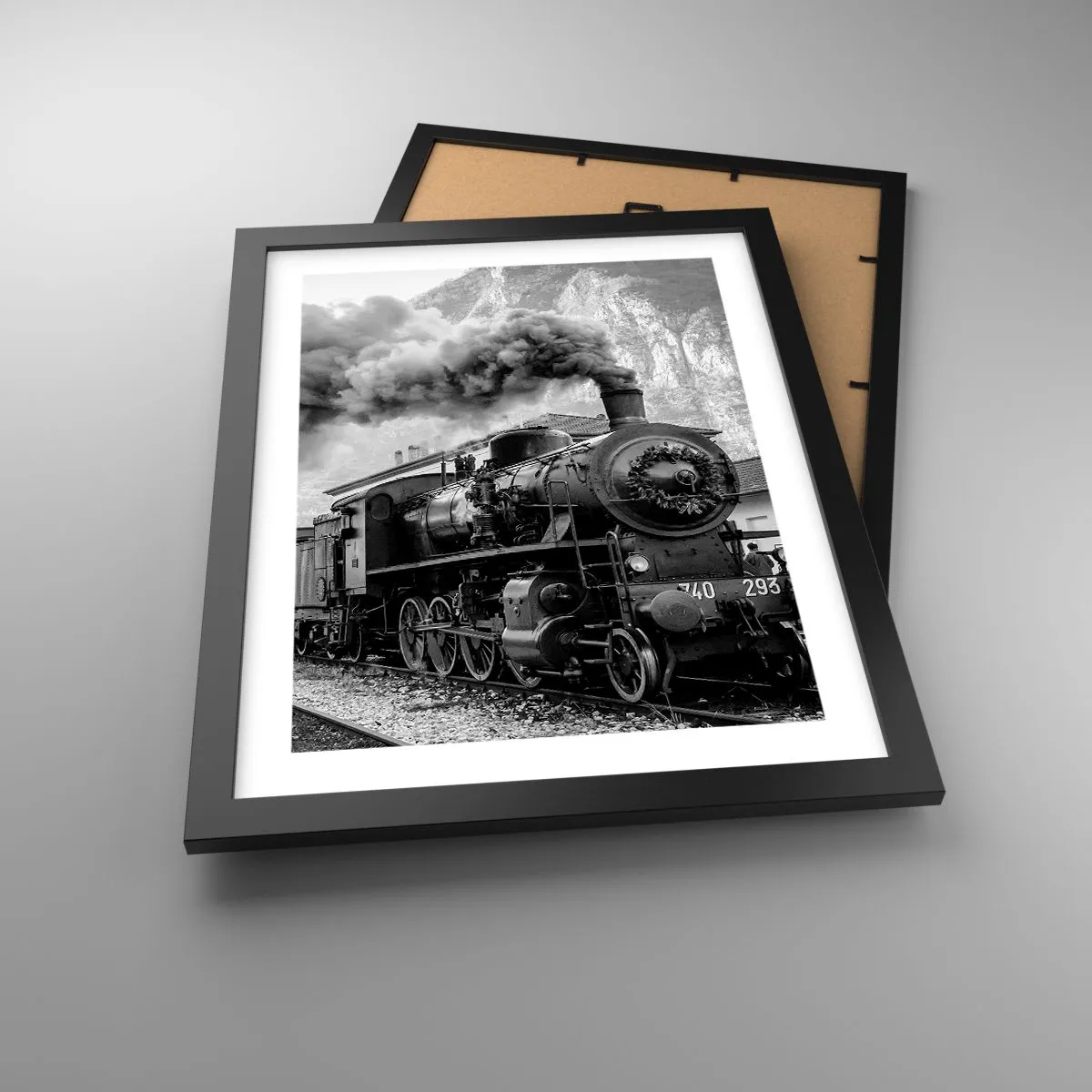 Poster in black frame - Standing at the Station... - 30x40 cm