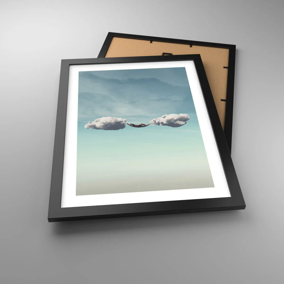 Poster in einem schwarzem Rahmen - Die Behaglichkeit des Augenblicks - 30x40 cm