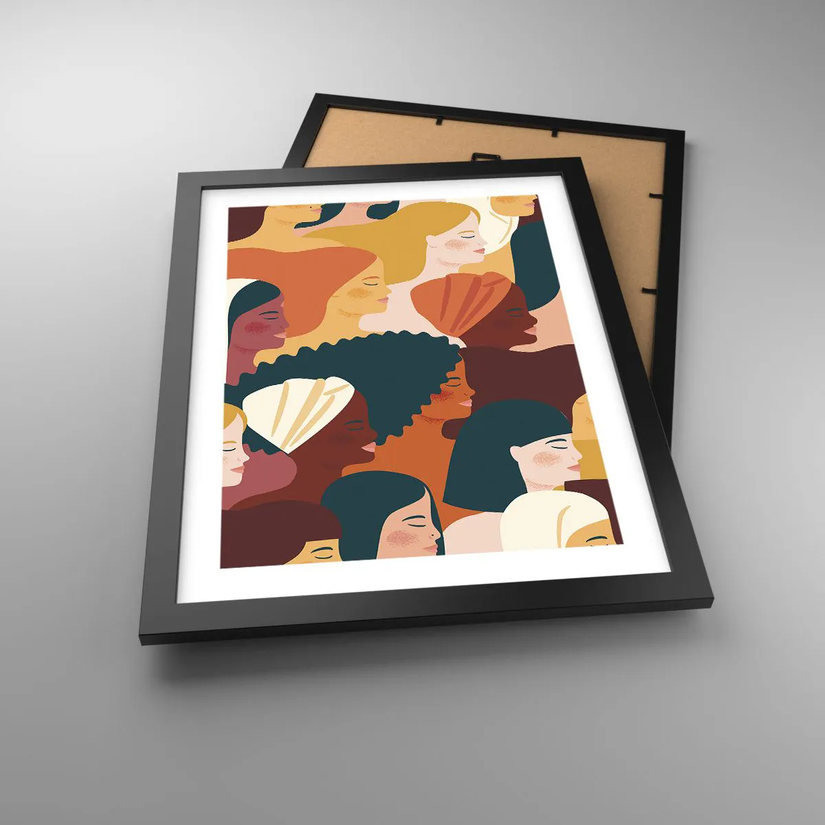 Affiche dans un cadre noir - Poster - Uniquement la féminité - 30x40 cm