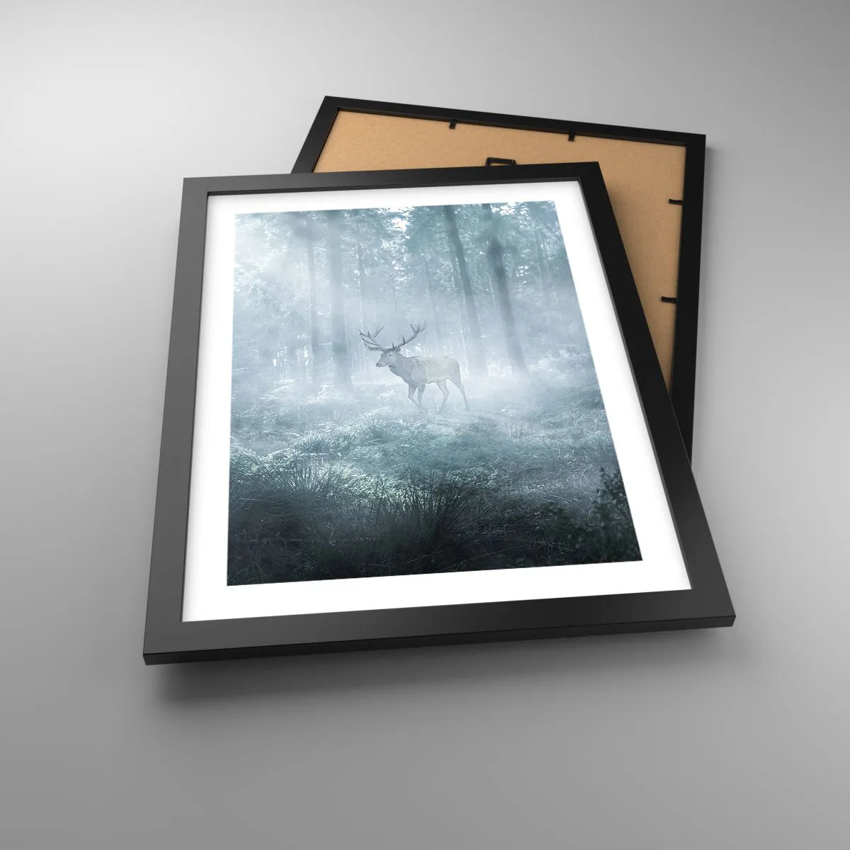 Plakat i sort ramme - Morgenvandring rundt på godset - 30x40 cm