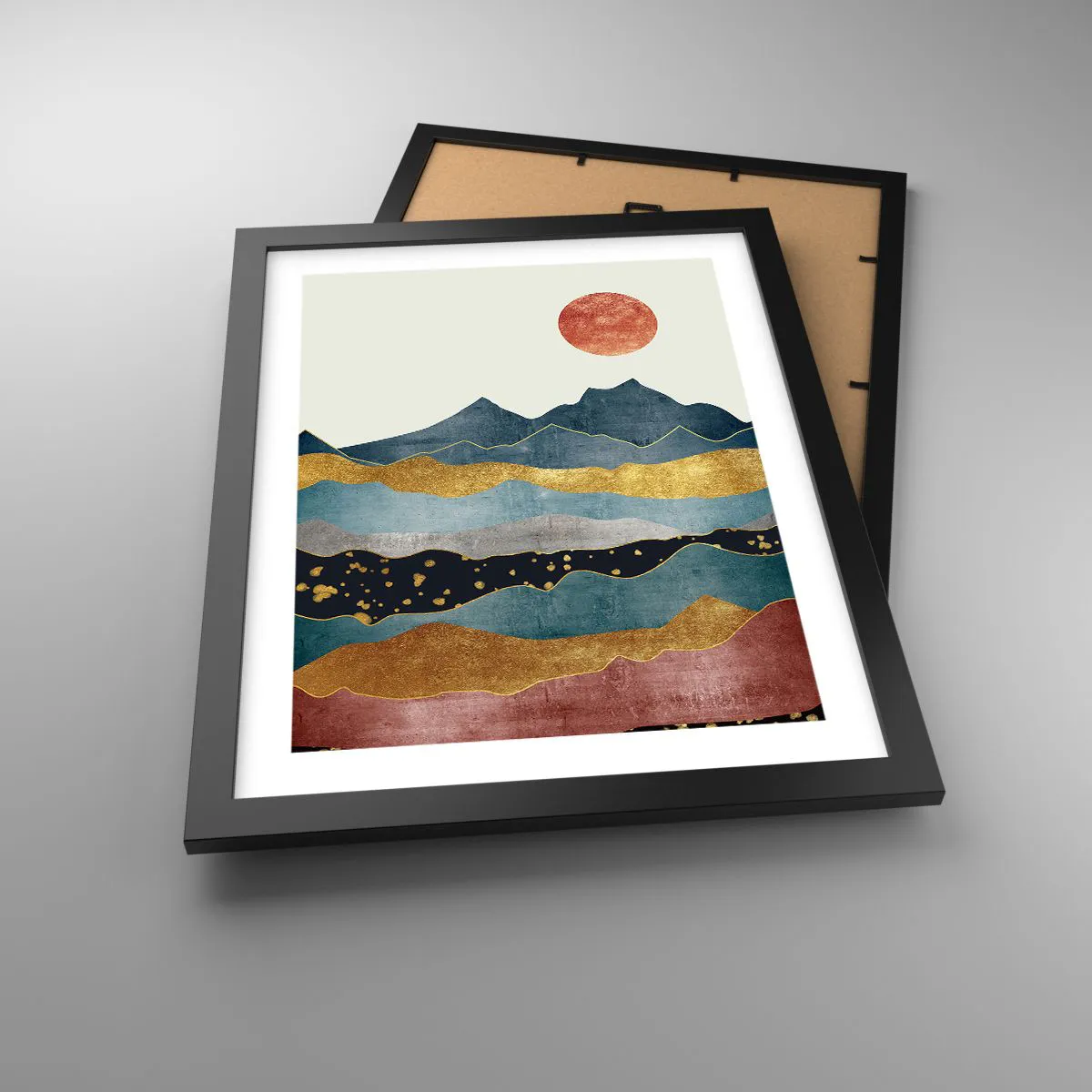 Plakat w czarnej ramie - Przekrój świata - 30x40 cm