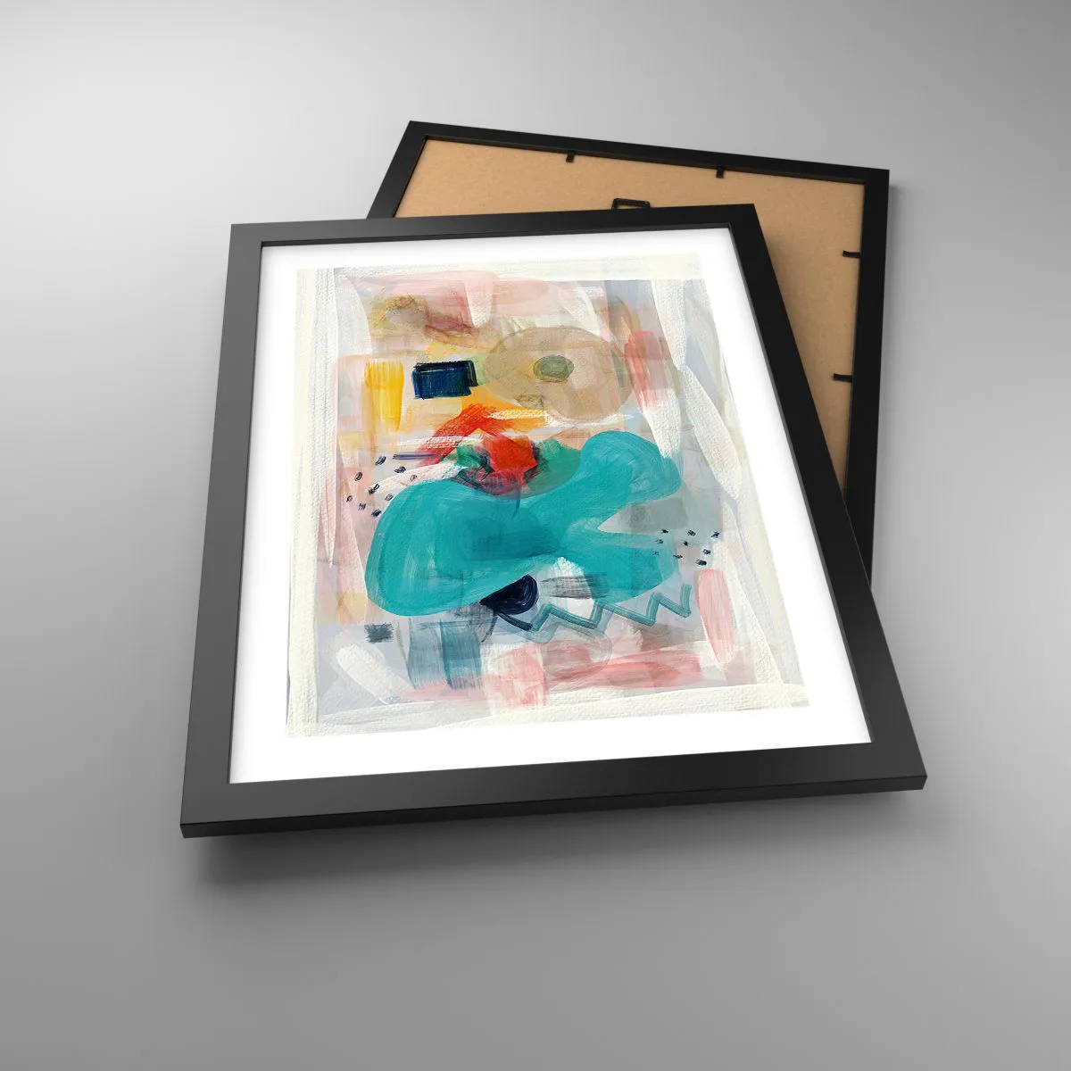 Poster in cornice nera - Il gioco dei colori - 30x40 cm