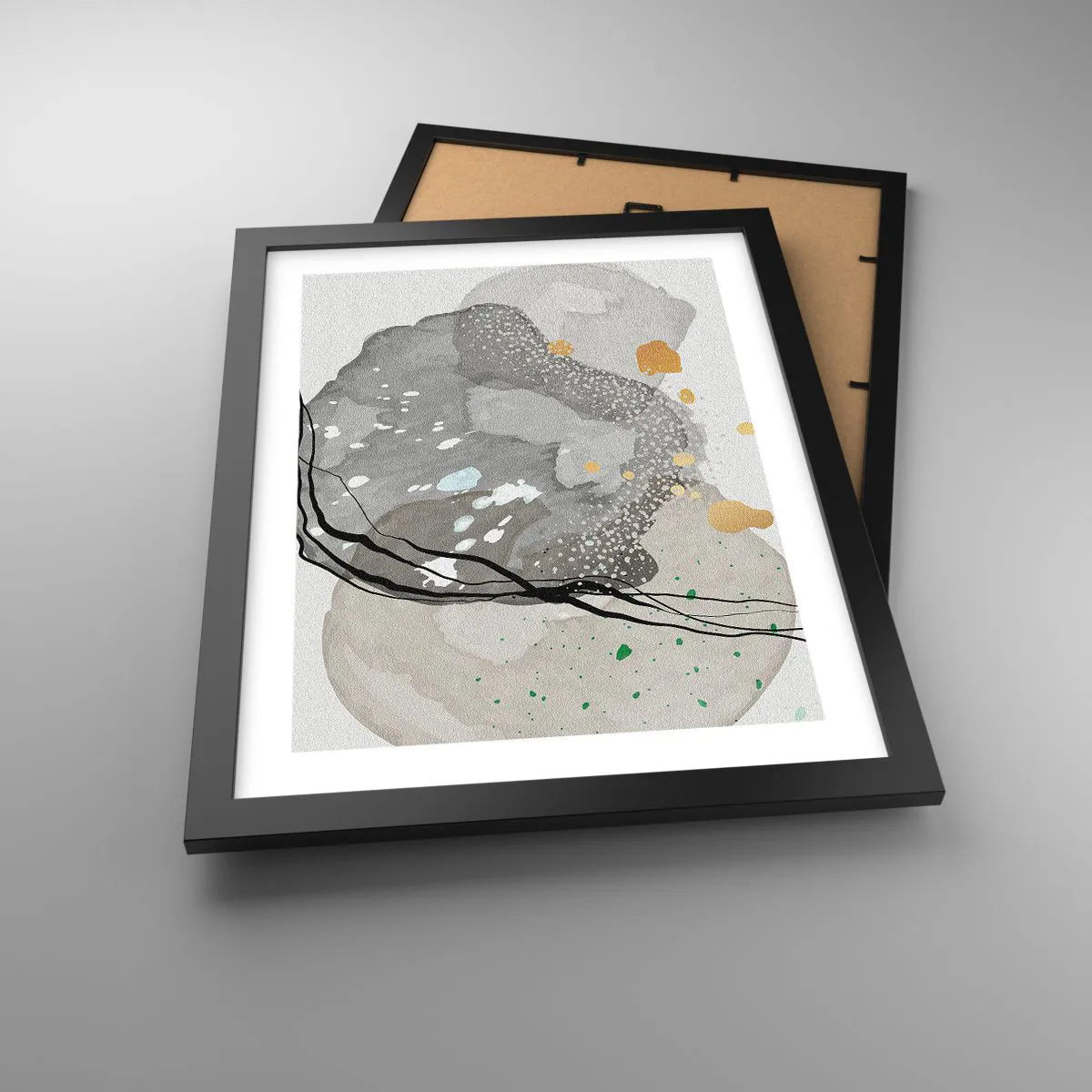 Plakat w czarnej ramie - Kompozycja organiczna - 30x40 cm