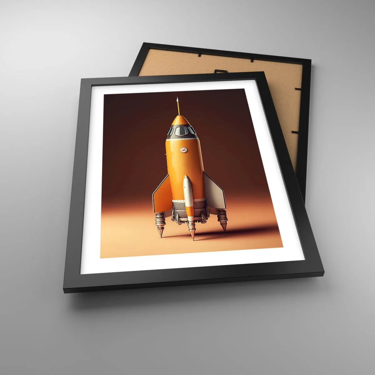 Pôster com moldura preta - Tudo começa com um sonho - 30x40 cm