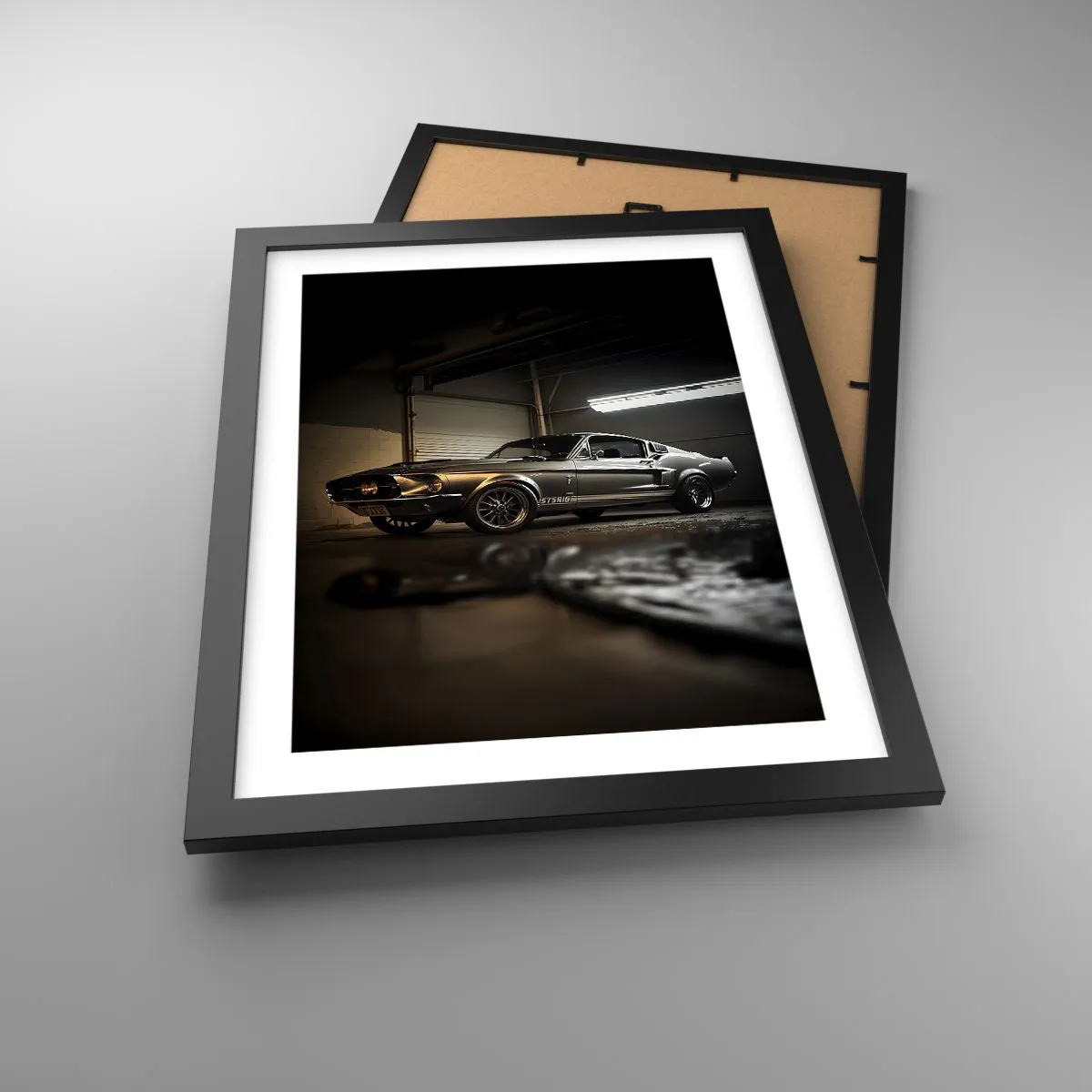 Affiche dans un cadre noir - Poster - Retour dans le passé - 30x40 cm