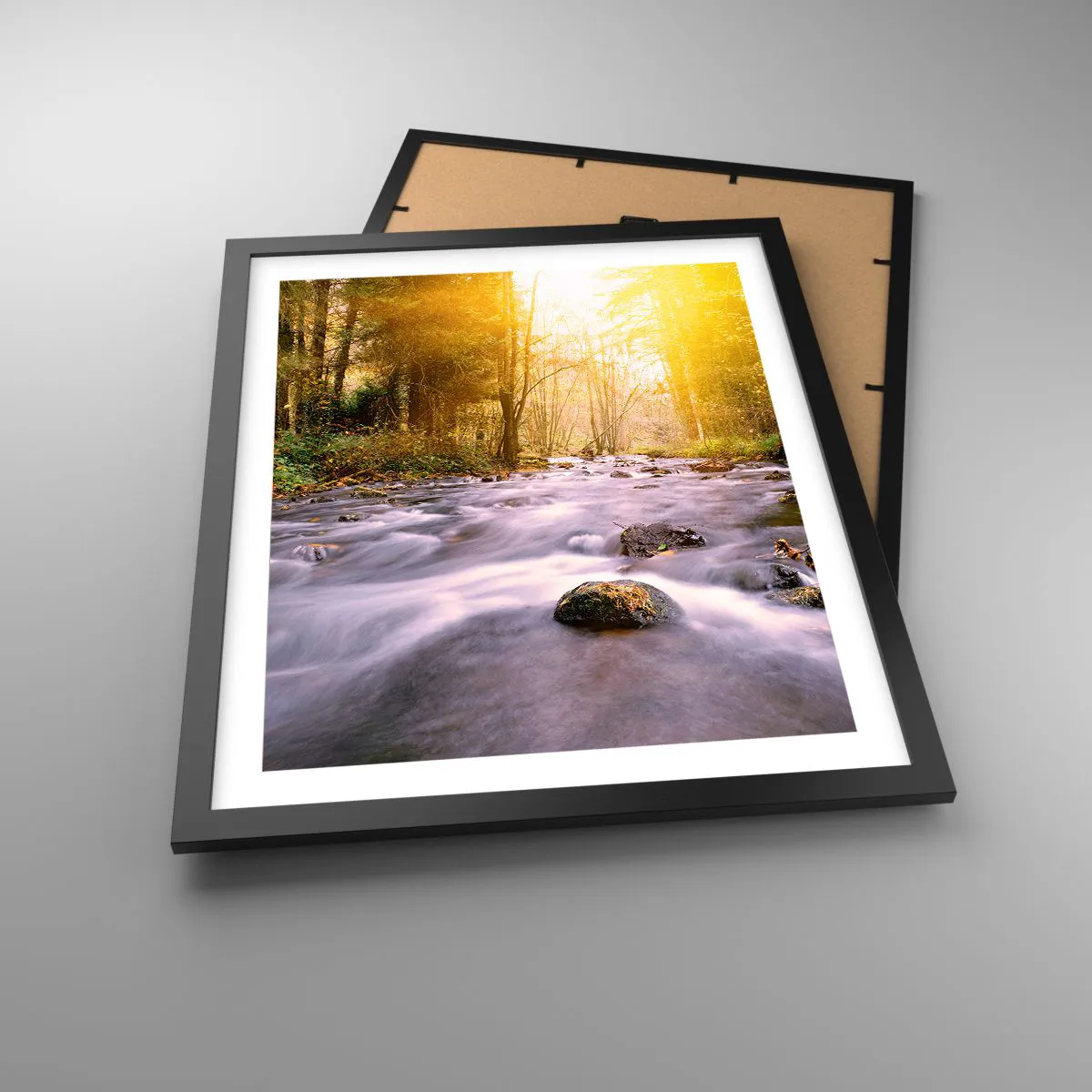 Poster in een zwarte lijst - Malachiet in een zilveren en gouden lijst - 40x50 cm