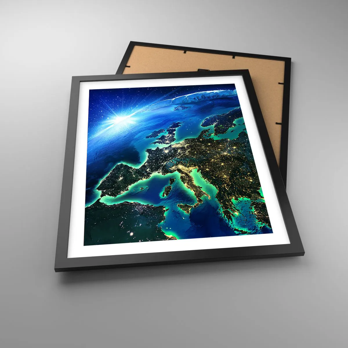 Plagát v čiernom ráme - Iskrivá Európa - 40x50 cm
