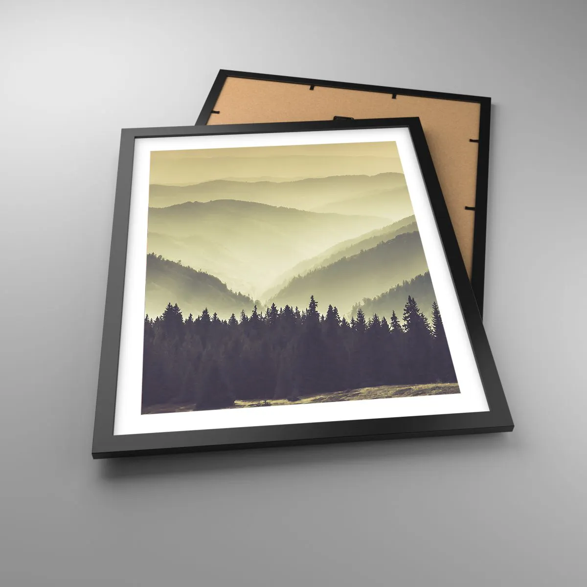 Affiche dans un cadre noir - Poster - Derrière les sept montagnes… - 40x50 cm