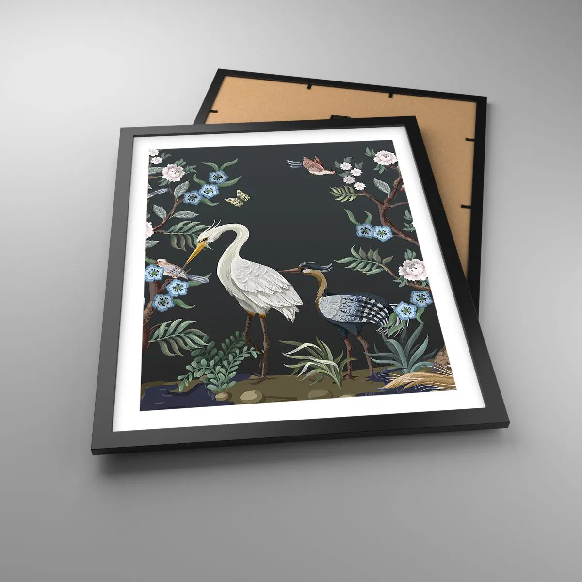 Plakat i sort ramme - Fugleparade - 40x50 cm