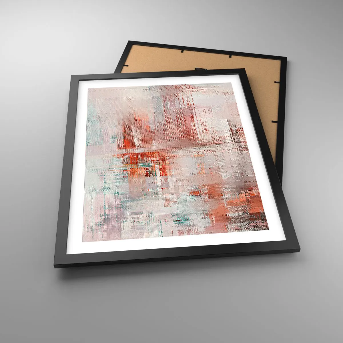 Poster in einem schwarzem Rahmen - Dunstig. Aber rosa - 40x50 cm