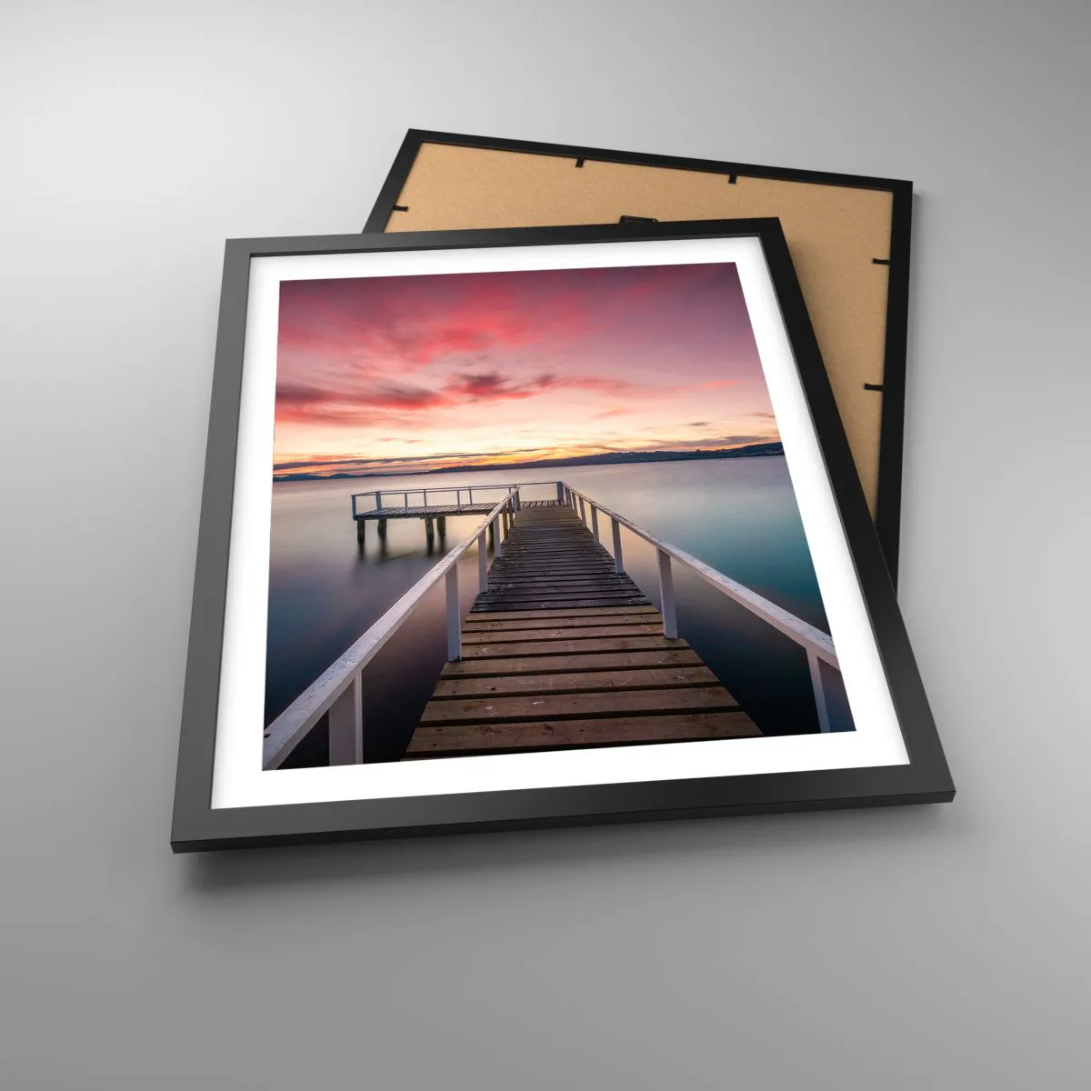 Affiche dans un cadre noir - Poster - La douce flamme du soir - 40x50 cm