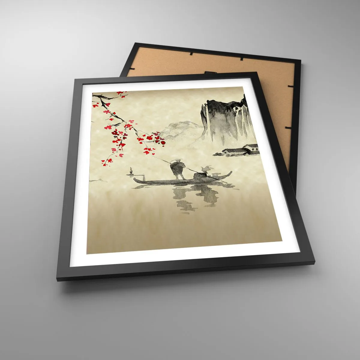 Poszter fehér keretben - A virágzó meggyfák országában - 40x50 cm