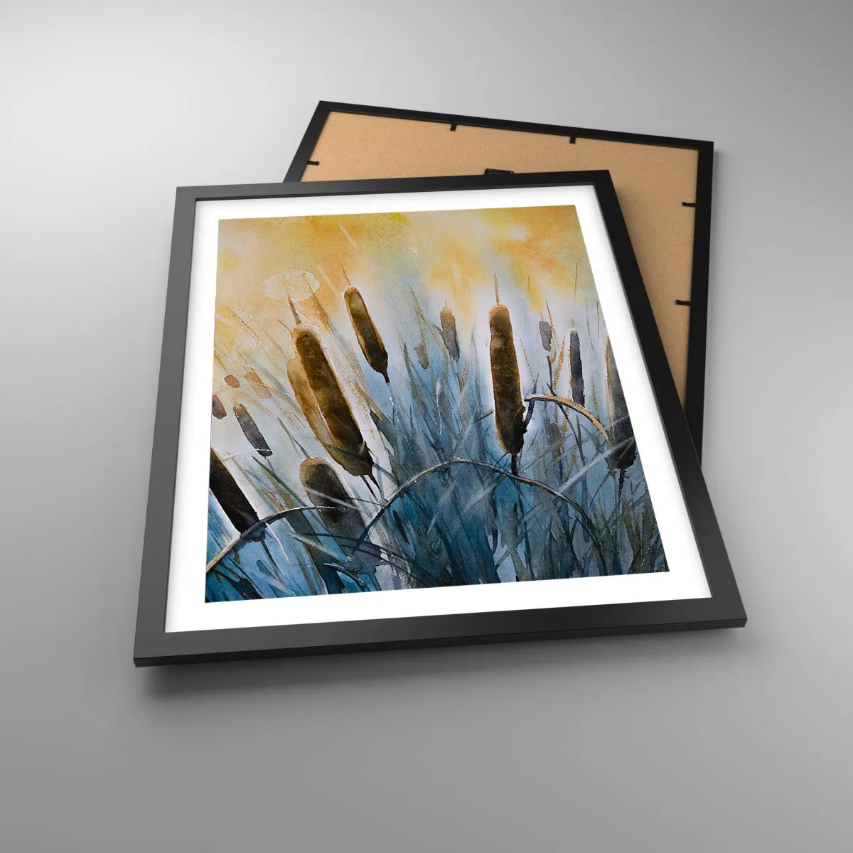 Plakat i sort ramme - Vandets kulde, solens varme - 40x50 cm