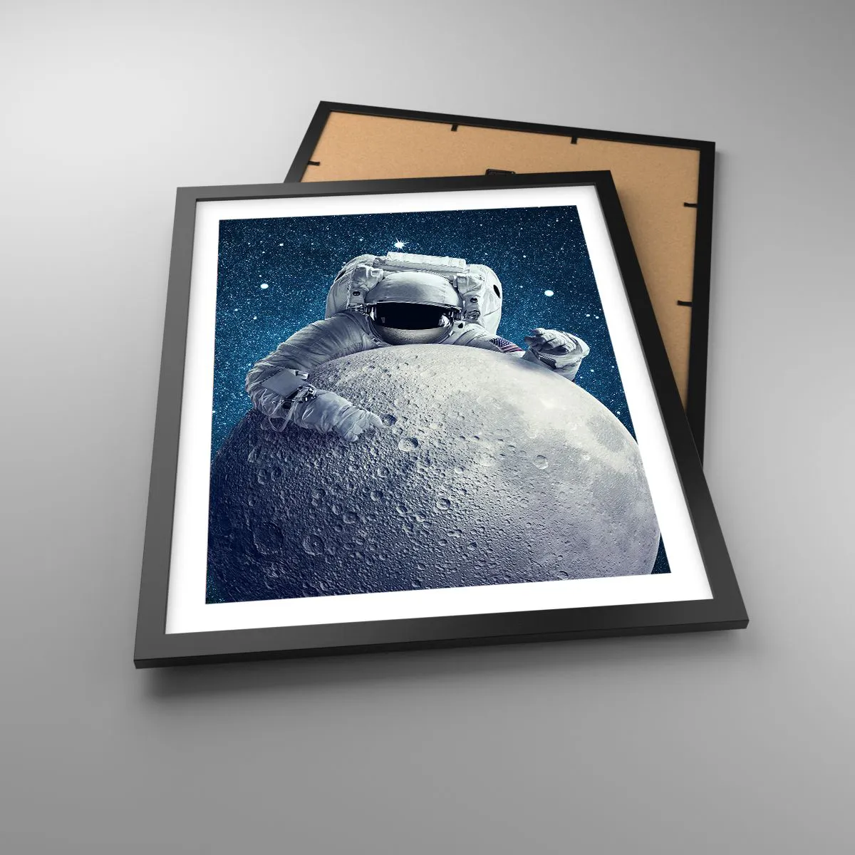 Affiche dans un cadre noir - Poster - Comique de l'espace - 40x50 cm