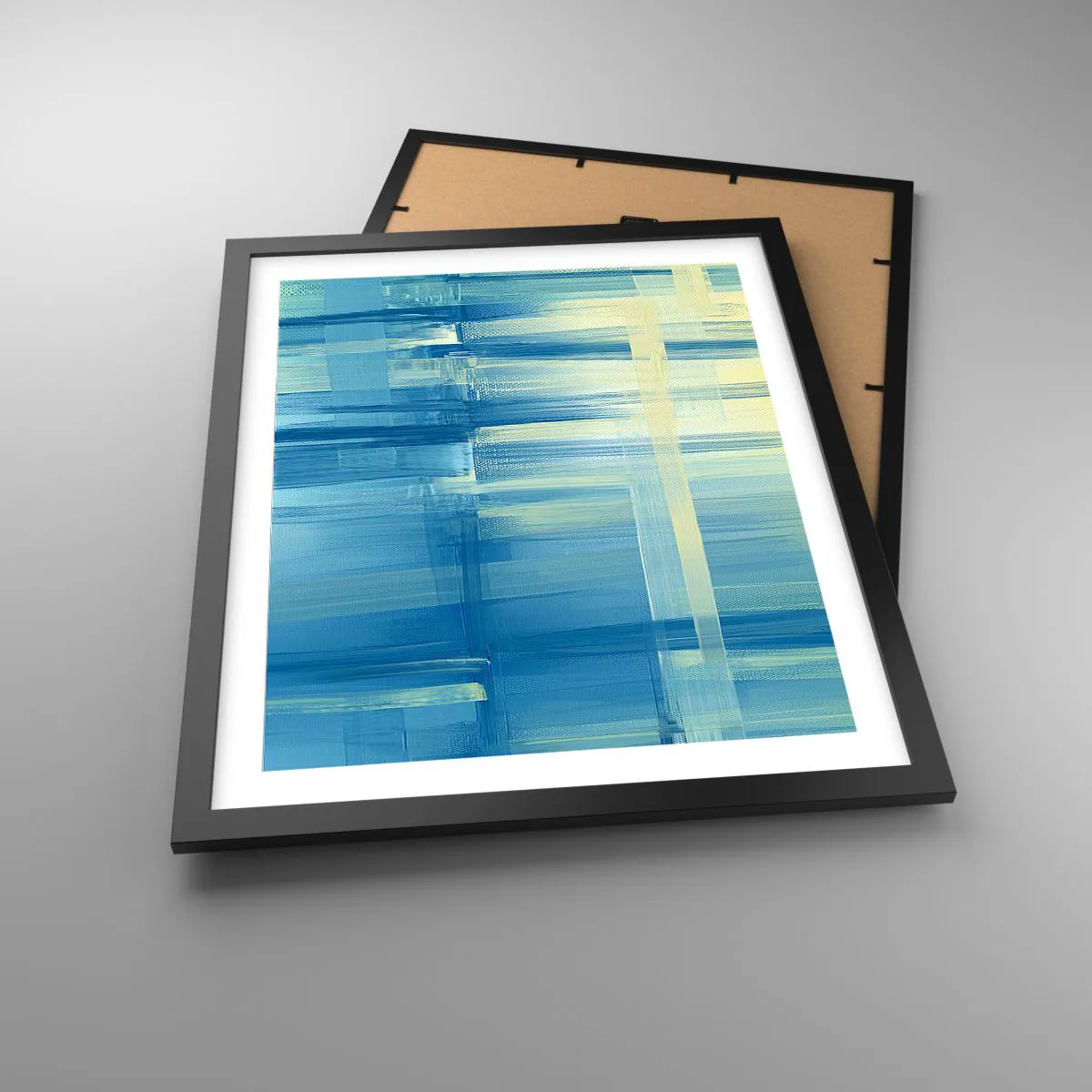 Poster in einem schwarzem Rahmen - Komposition in Türkis - 40x50 cm
