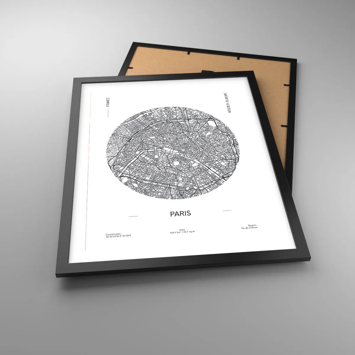 Plakát v černém rámu - Anatomie Paříže - 40x50 cm