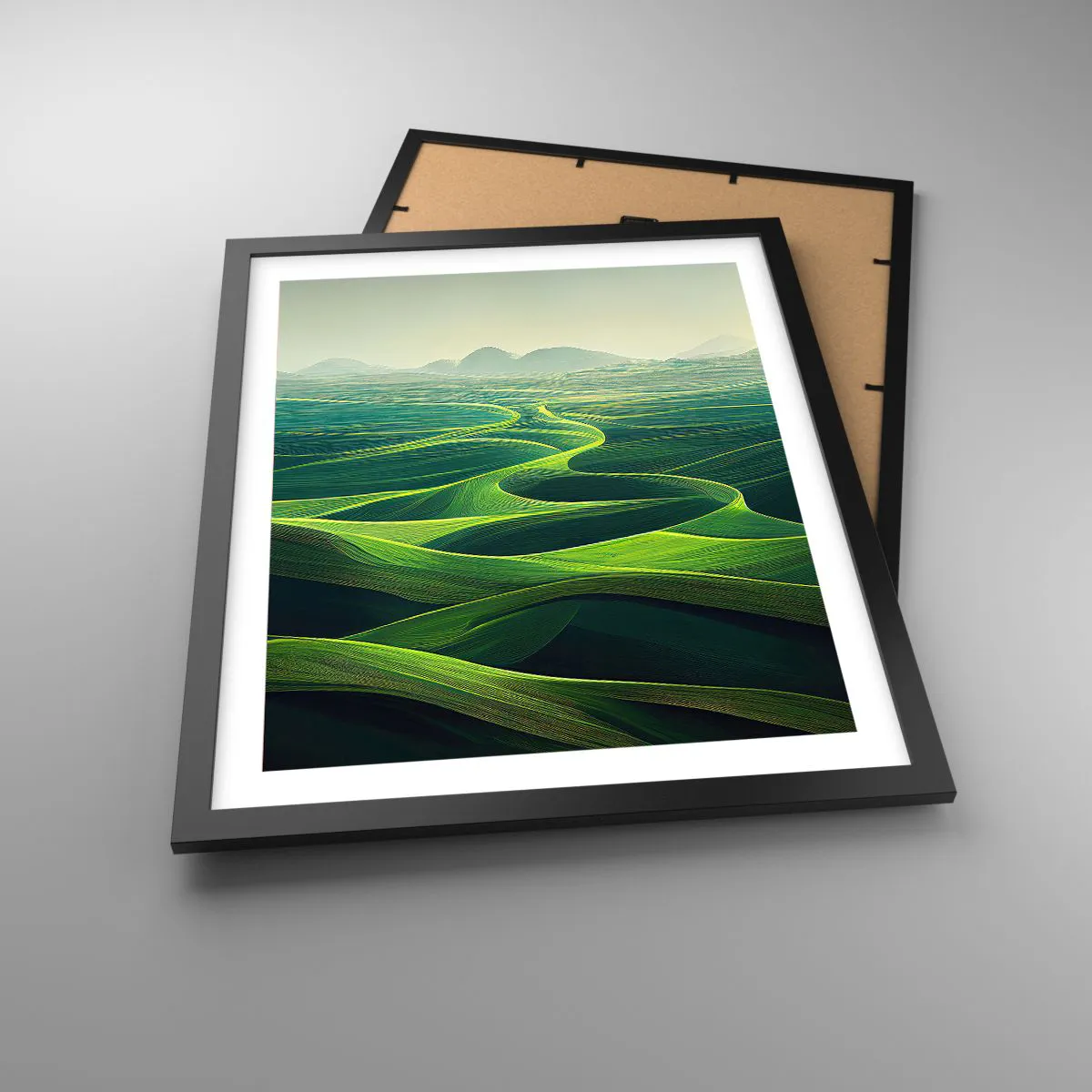 Poster in cornice nera - Nelle valli verdi - 40x50 cm