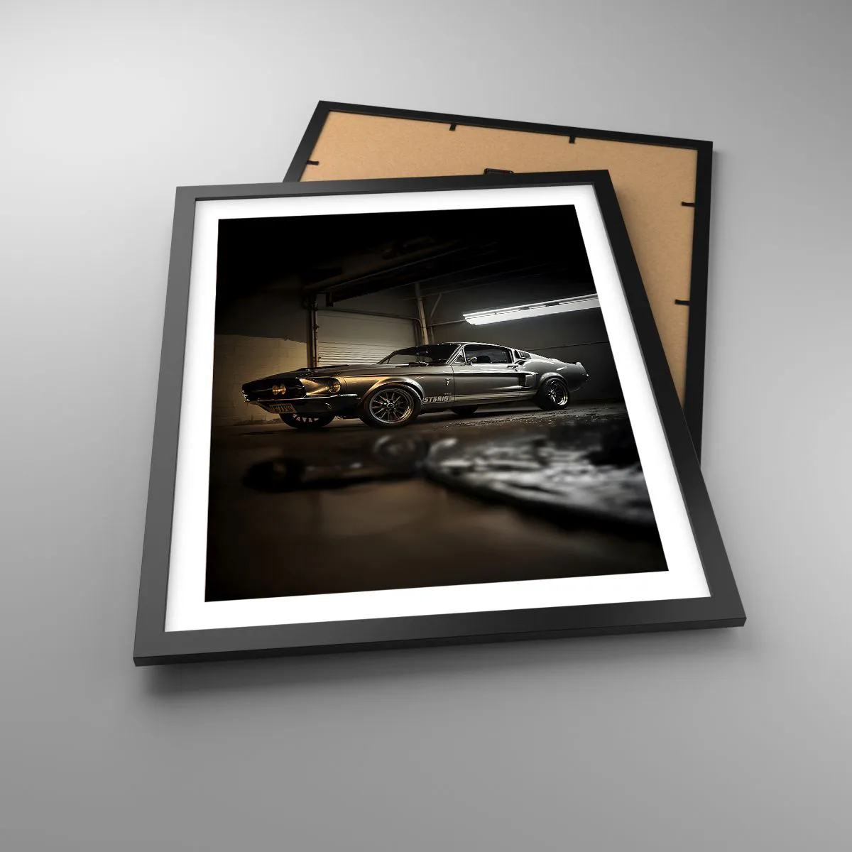 Affiche dans un cadre noir - Poster - Retour dans le passé - 40x50 cm